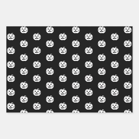 Niedliche Kürbislaterne Halloween Geschenkpapier Set (Vorderseite)