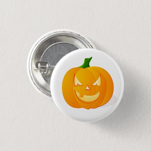 Niedliche Kürbislaterne Pumpkin Halloween Button (Vorne & Hinten)