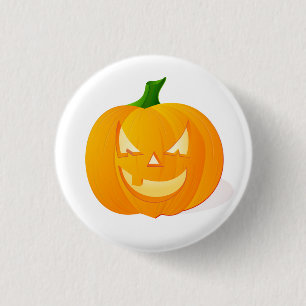 Niedliche Kürbislaterne Pumpkin Halloween Button