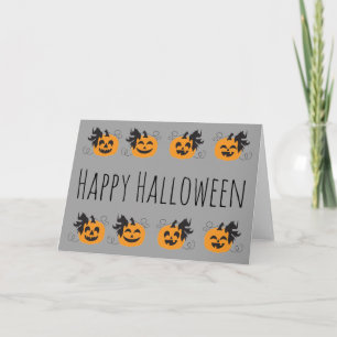 Niedliche Kürbislaterne Pumpkin Orange Boarder Karte