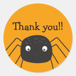 Niedliche Kürbisorange Danke Runder Aufkleber