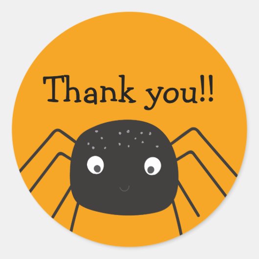 Niedliche Kürbisorange Danke Runder Aufkleber (Vorderseite)