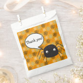 Niedliche Kürbisorange Spinne & Spinnennetz gemust Geschenktütchen (Ausgeschnitten)