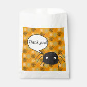 Niedliche Kürbisorange Spinne & Spinnennetz gemust Geschenktütchen (Vorderseite)