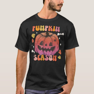 Niedliche Kürbissaison Retro-Stil Herbstausgänge T-Shirt