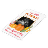 Niedliche Kürbisschwangerschaft Ankündigung Baby S Magnet (Linke Seite)