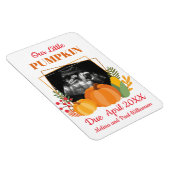 Niedliche Kürbisschwangerschaft Ankündigung Baby S Magnet (Rechte Seite)