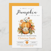 Niedliche Kürbissonnenblume Geschlechtsneutrale Ba Einladung (Vorne/Hinten)