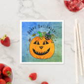 Niedliche Kürbisspinne Hexenzunge Halloween-Party Serviette (Beispiel)