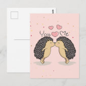 Niedliche Küssen Igel Postkarte (Vorne/Hinten)