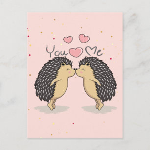 Niedliche Küssen Igel Postkarte
