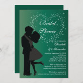 Niedliche küssende Paare im Liebe-Brautparty Einladung (Vorne/Hinten)