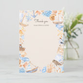 Niedliche Küstenschiffe und Meerestiere Dankeskarte (Stehend Vorderseite)