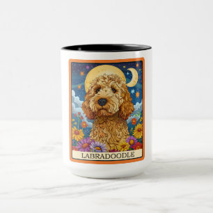 Niedliche Labradoodle-Tarot-Karte Tasse