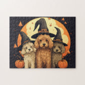 Niedliche Labradoodles Hund/Halloween Puzzle (Horizontal)