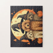 Niedliche Labradoodles Hund/Halloween Puzzle (Vertikal)