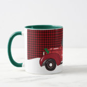 Niedliche Labradoodles Roter Weihnachtswagen Tasse (Links)