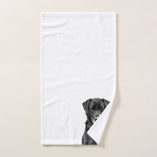 Niedliche Labrador Black Dog Puppy Pet Sketch Badhandtuch Set (Handtuch)