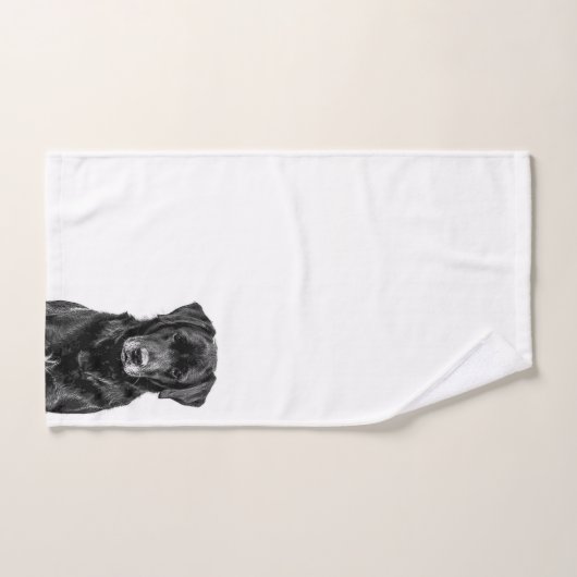 Niedliche Labrador Black Dog Puppy Pet Sketch Badhandtuch Set (Handtuch)