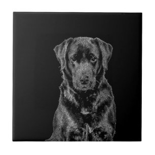 Niedliche Labrador Black Dog Puppy Pet Sketch Fliese