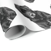 Niedliche Labrador Black Dog Puppy Pet Sketch Geschenkpapier (Rolleneckpunkt)