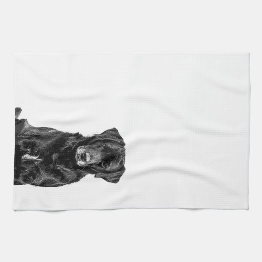 Niedliche Labrador Black Dog Puppy Pet Sketch Geschirrtuch (Horizontal)