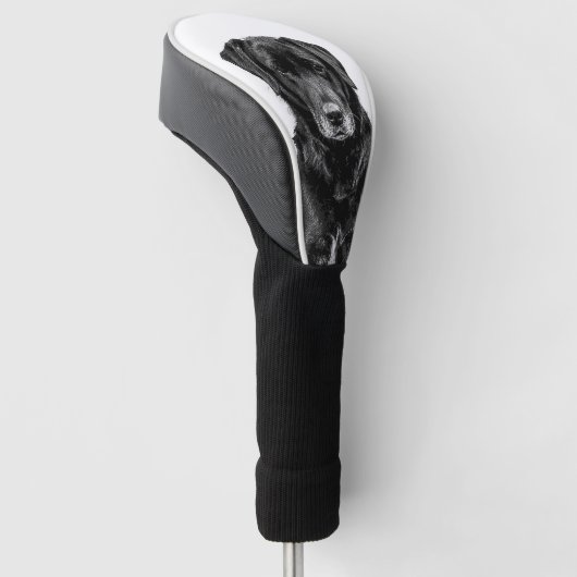 Niedliche Labrador Black Dog Puppy Pet Sketch Golf Headcover (angewinkelt)