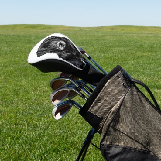 Niedliche Labrador Black Dog Puppy Pet Sketch Golf Headcover (In SItu)