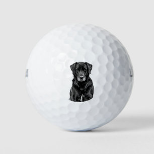 Niedliche Labrador Black Dog Puppy Pet Sketch Golfball