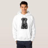 Niedliche Labrador Black Dog Puppy Pet Sketch Hoodie (Vorne ganz)
