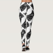 Niedliche Labrador Black Dog Puppy Pet Sketch Leggings (Rückseite)
