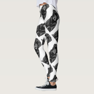 Niedliche Labrador Black Dog Puppy Pet Sketch Leggings