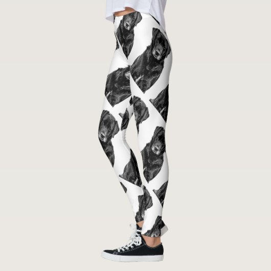 Niedliche Labrador Black Dog Puppy Pet Sketch Leggings (Links)