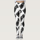 Niedliche Labrador Black Dog Puppy Pet Sketch Leggings (Vorderseite)