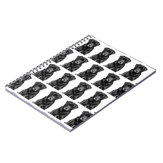 Niedliche Labrador Black Dog Puppy Pet Sketch Notizblock (Linke Seite)