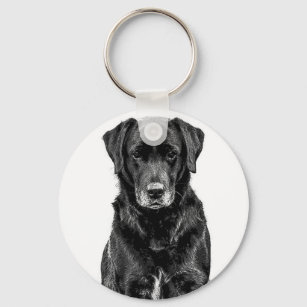 Niedliche Labrador Black Dog Puppy Pet Sketch Schlüsselanhänger