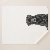Niedliche Labrador Black Dog Puppy Pet Sketch Sherpadecke (Vorderseite (Horizontal))