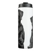 Niedliche Labrador Black Dog Puppy Pet Sketch Thermosbecher (Vorderseite)