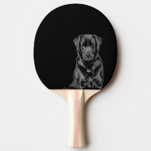 Niedliche Labrador Black Dog Puppy Pet Sketch Tischtennis Schläger