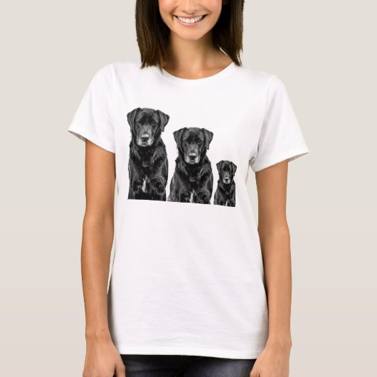 Niedliche Labrador Black Doppy Puppy Pet Evolution T-Shirt (Vorderseite)