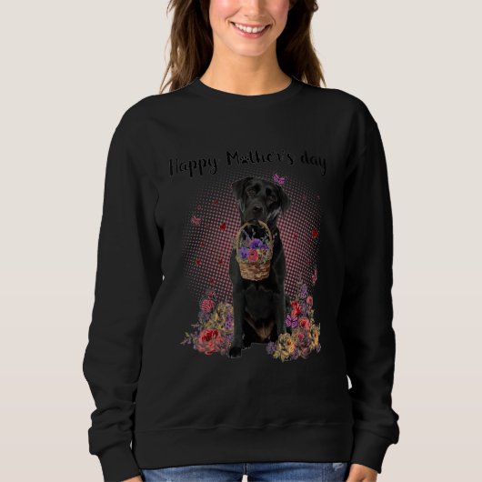 Niedliche Labrador Mama Blume Glücklich Muttertag Sweatshirt (Vorderseite)
