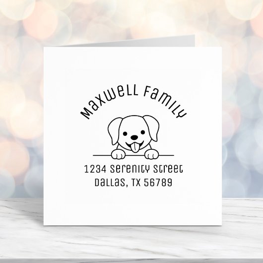 Niedliche Labrador Retriever Arch Family Address Permastempel