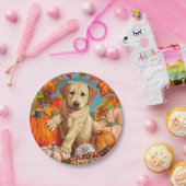 Niedliche Labrador Retriever Welpe Herbsternte Pappteller (Party)