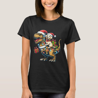 Niedliche Labrador Retriever Welpenfahrten TRex in T-Shirt