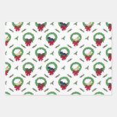 Niedliche Labrador Retriever Welppies Holiday Wrea Geschenkpapier Set (Vorderseite)