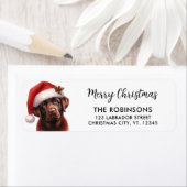 Niedliche Labrador WeihnachtsjungRücksendeadresse (Insitu)