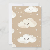 Niedliche Lächeln Wolken Kinderdusche Einladung (Rückseite)