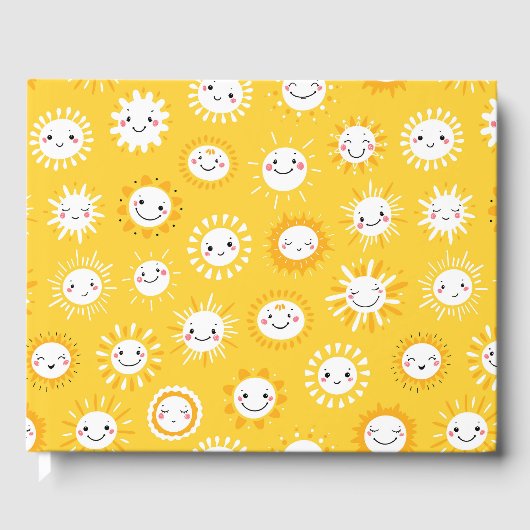 Niedliche Lächelnde Cartoon Kunst Gästebuch (Vorderseite)