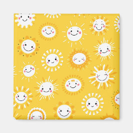 Niedliche Lächelnde Cartoon Kunst Magnet