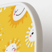 Niedliche Lächelnde Cartoon Kunst Pickleball Schläger (Linke Seite)